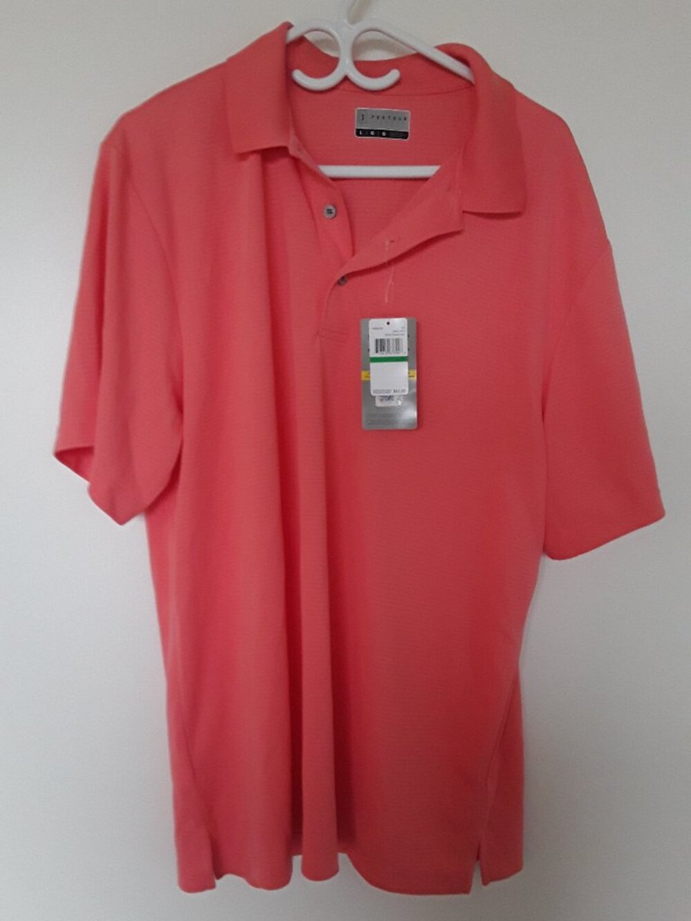 PGA Tour Men’s Golf Polo – Coral – NWT – Performance Polyester - L